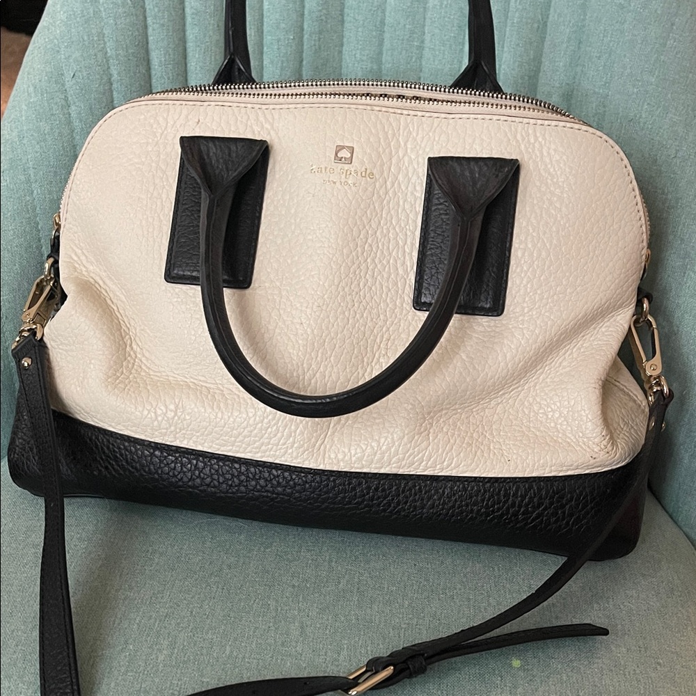Kate Spade Cream and Black Satchel